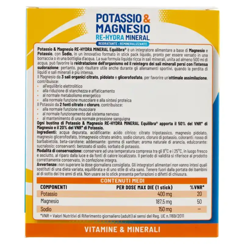 Equilibra Potasiu și Magneziu Re-Hydra Mineral 12 x 30 ml Bax 6 buc.